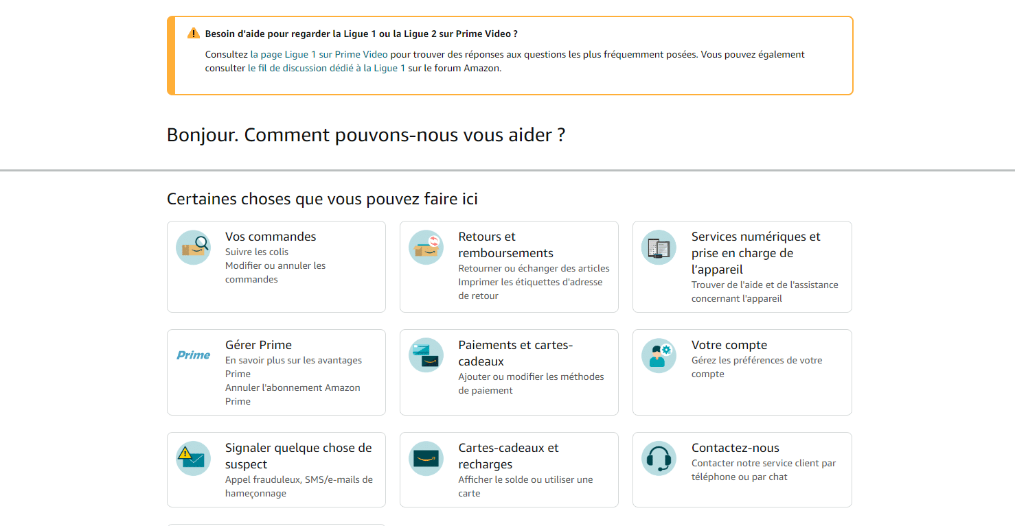 faire réclamations amazon